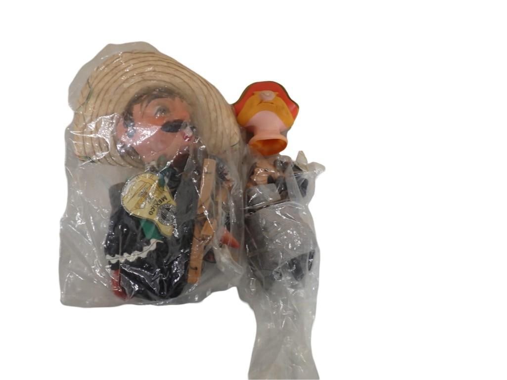 Mariachi Marionette with big sombrero, Yosimite Sam, and some doll parts: Mariachi Marionette with big sombrero, Yosimite Sam, and some doll parts