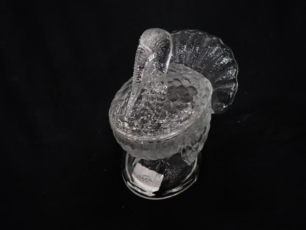 Vintage LE Smith Clear Glass Turkey Candy Dish (1 of 7)