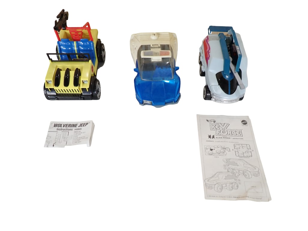 3 Vintage Toy Vehicles incl 1988 Kenner Robocop Robo-1 Police Car, Wolverine Jeep by Toy Biz, (1 of 11)