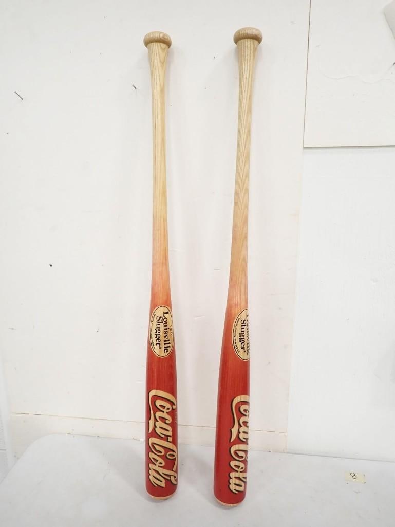 Pair of Wooden Louisville Slugger Coca-Cola Baseball Bats: Pair of Wooden Louisville Slugger Coca-Cola Baseball Bats