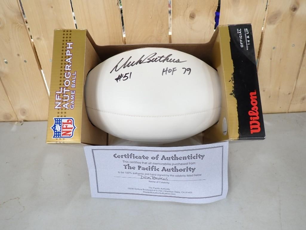 Dick Butkus Autographed Wilson NFL Football - with COA (1 of 13)