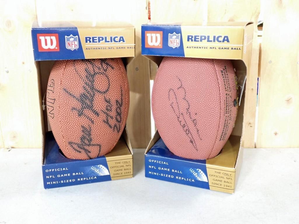 Pair of Autographed NFL Wilson Footballs including Dan Hampton HOF 2002 and Mike Ditka (1 of 11)