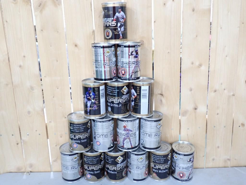 16 Sealed Cans of Upper Deck Limited Edition Baseball Cards (1 of 16)
