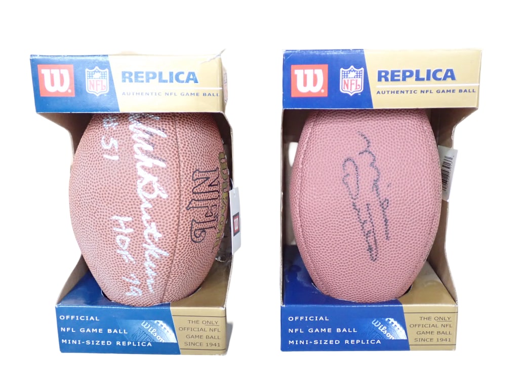Pair of New Autographed NFL Wilson Footballs including Dick Butkus and Mike Ditka - No COAs: Pair of New Autographed NFL Wilson Footballs including Dick Butkus and Mike Ditka - No COAs