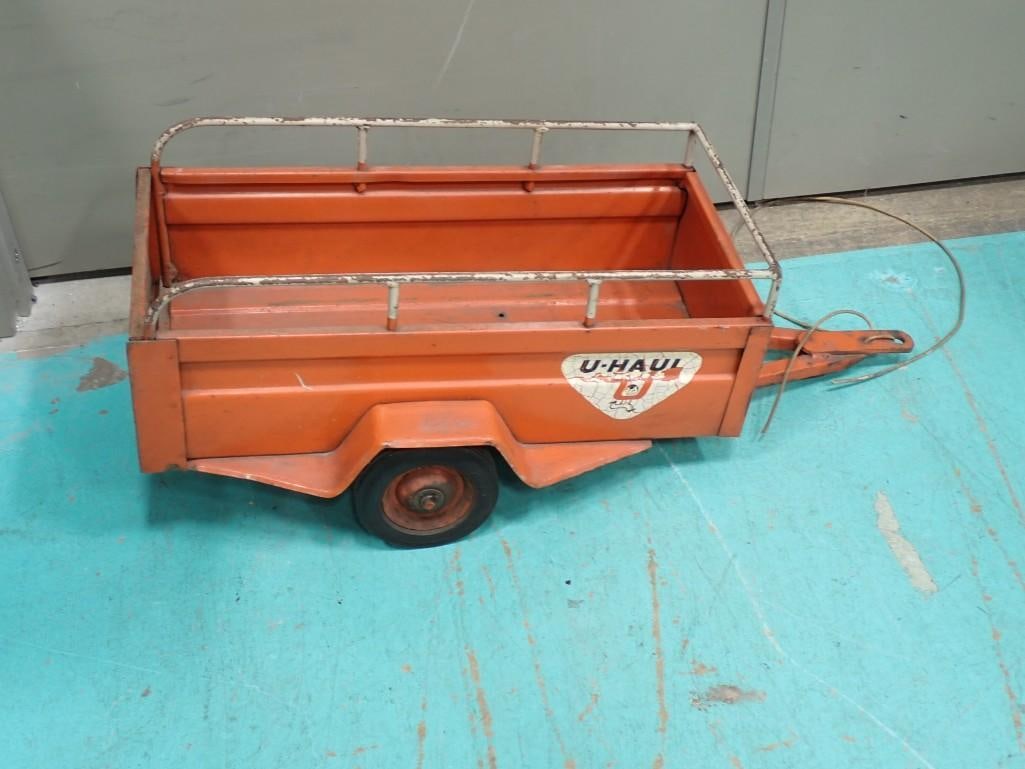 Vintage U-Haul Pressed Steel Trailer for use with Pedal Cars or Pedal Tractor (1 of 7)