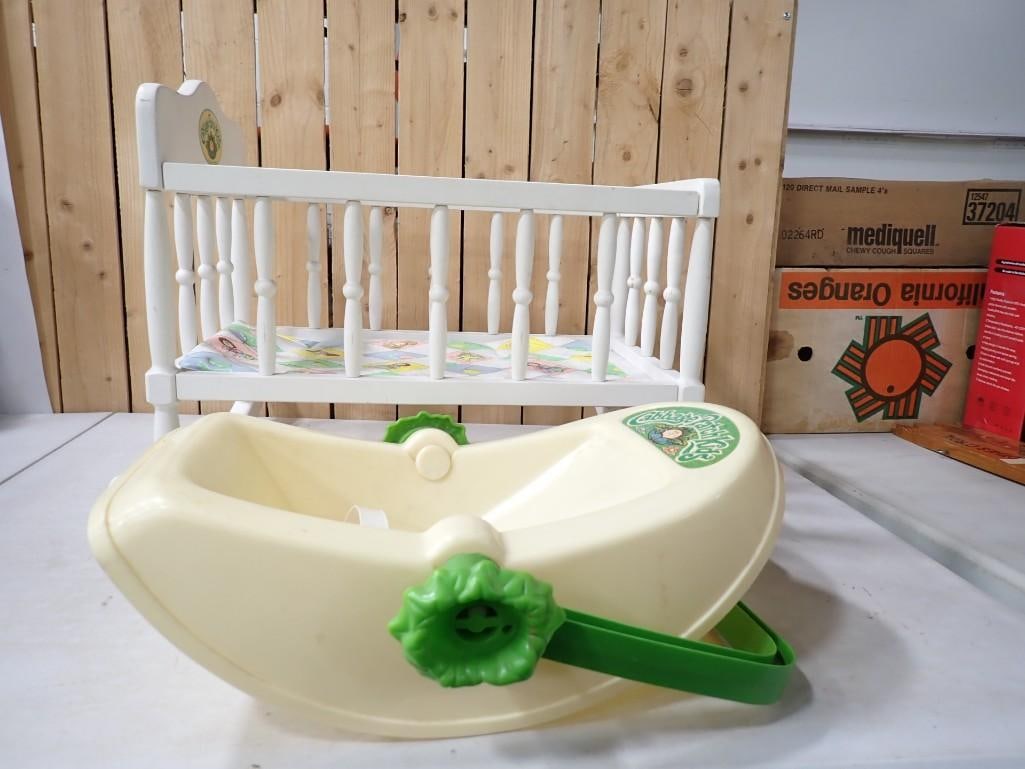 Vintage Cabbage Patch Kid Rocking Crib and Baby Carrier (1 of 5)