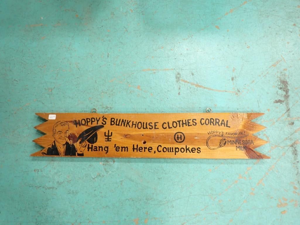 Vintage Wooden Store Sign or Rack - Hoppy's Bunkhouse Clothes Corral (1 of 3)