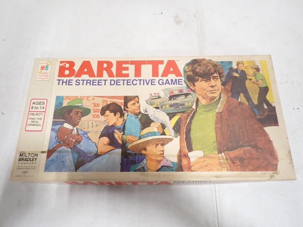 Vintagge Baretta The Street Detective Board Game - Milton Bradley 1976 - appears complete, but see (1 of 8)