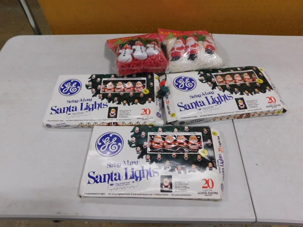 New Old Stock Christmas Decorations including GE Santa Lights and Primal Lite Holiday (1 of 4)