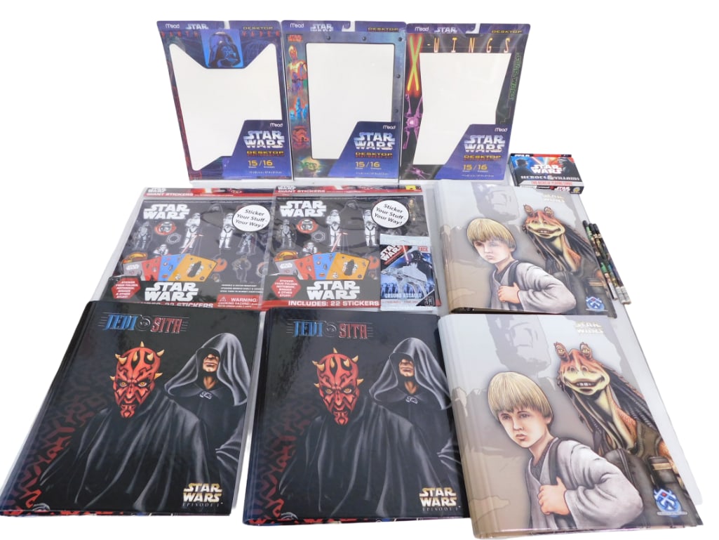 Star Wars Asst Stickers, Binders, Stationary, Trading & Playing Cards, etc New Lot (1 of 6)