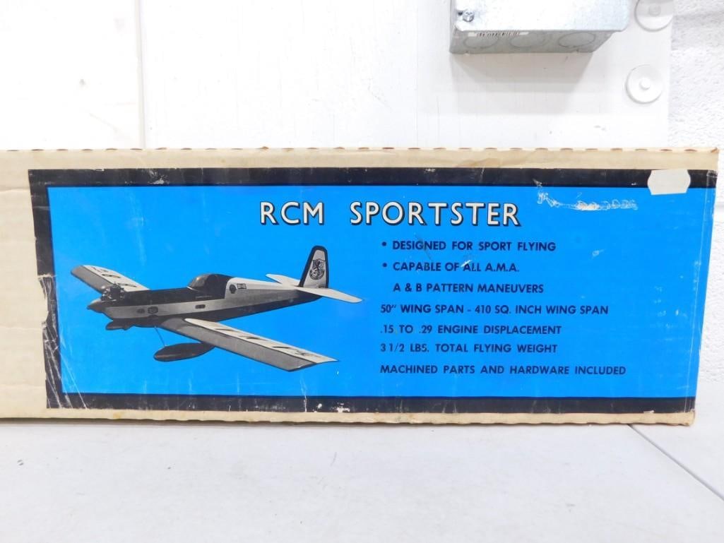 RCM Sportster Model Airplane Kit: RCM Sportster Model Airplane Kit in original box. Unchecked for completeness but includes everything that you see in the pictures