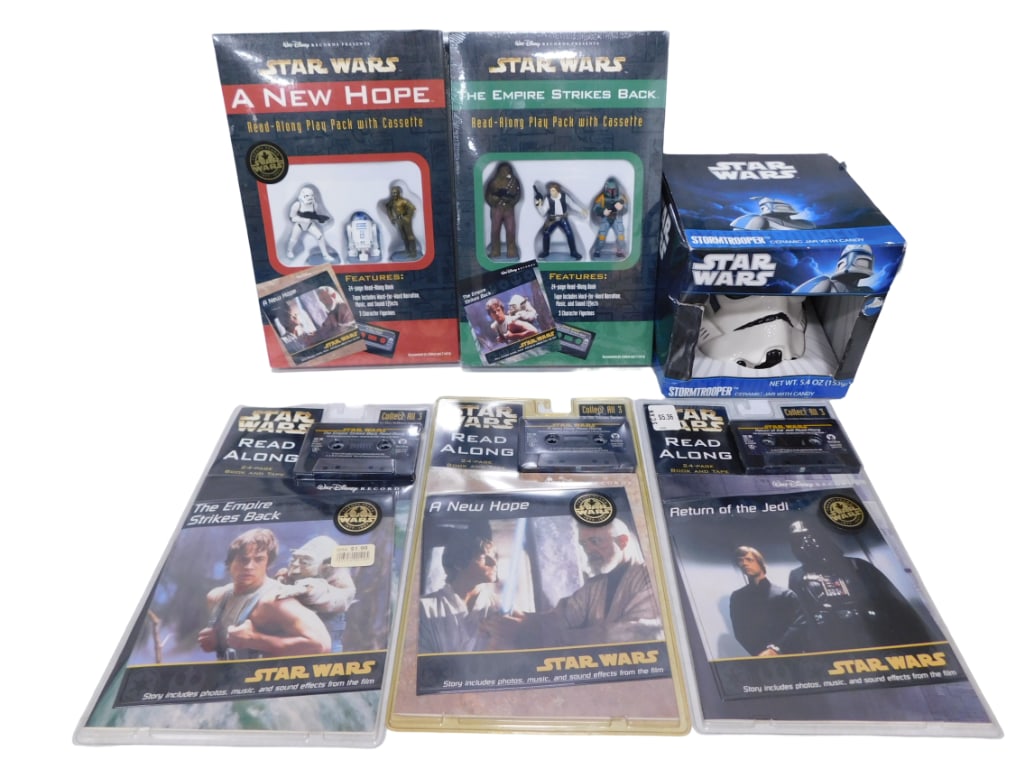 Star Wars Lot incl Star Wars Stormtrooper Ceramic Jar with Candy and 5 Star Wars Read Along Books wi (1 of 4)
