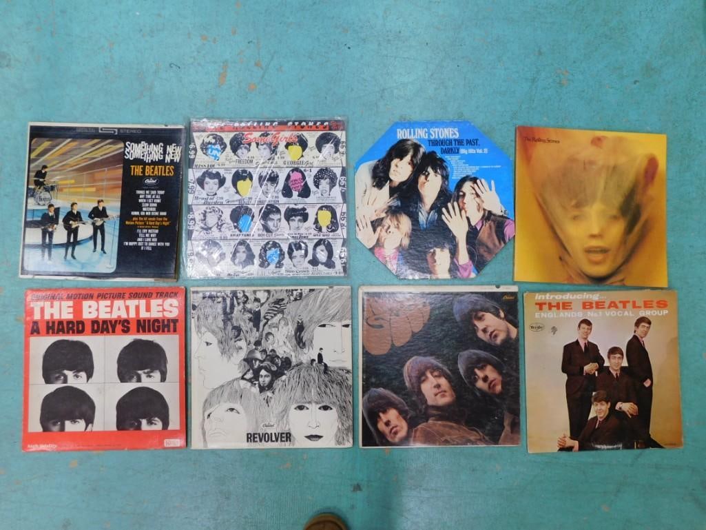 Vinyl Record Albums including Rolling Stones Some Girls, Beatles Revolver, Hard Days Night, Rubber: Vinyl Record Albums including Rolling Stones Some Girls, Beatles Revolver, Hard Days Night, Rubber Soul, Introducing, etc.