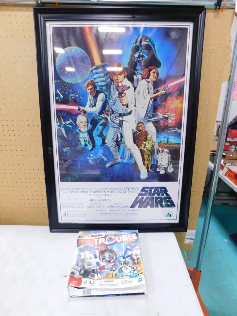 Star Wars Framed Poster Approx 27" x 39" and Star Wars Trouble Game (1 of 10)