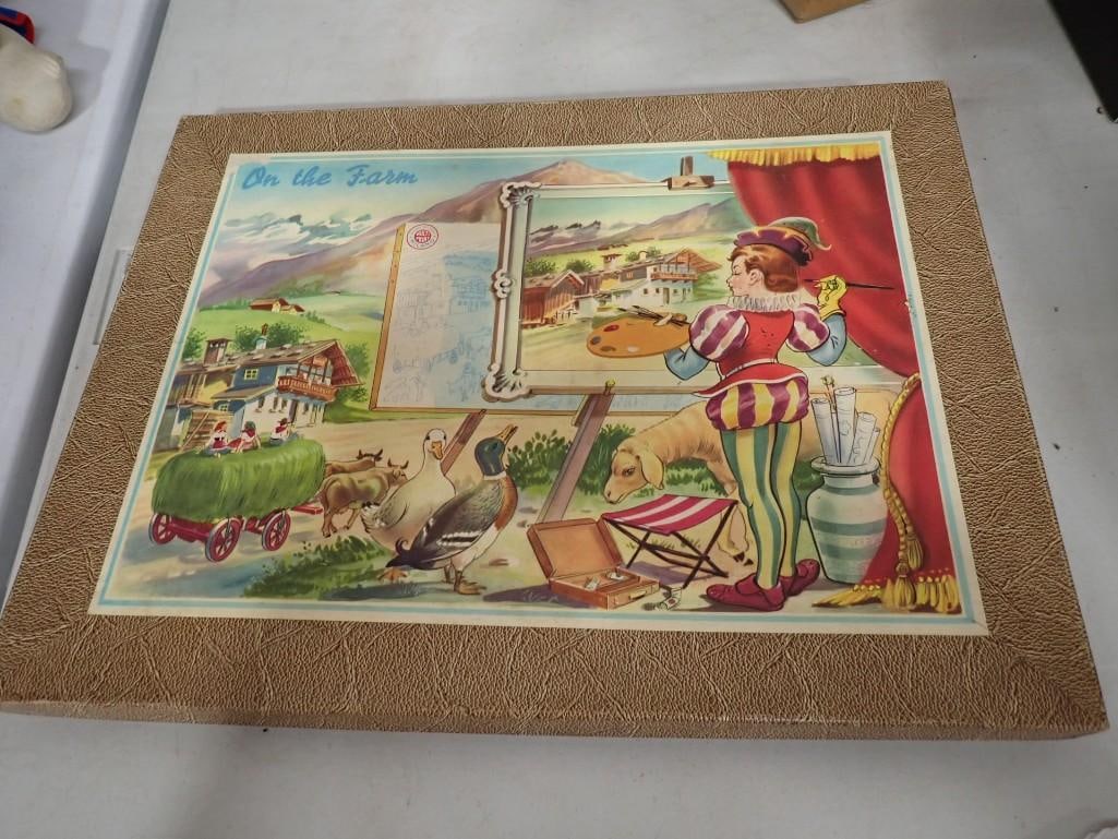 Vintage on the Farm Children's Rubber Stamp Playset Made in Italy (1 of 5)