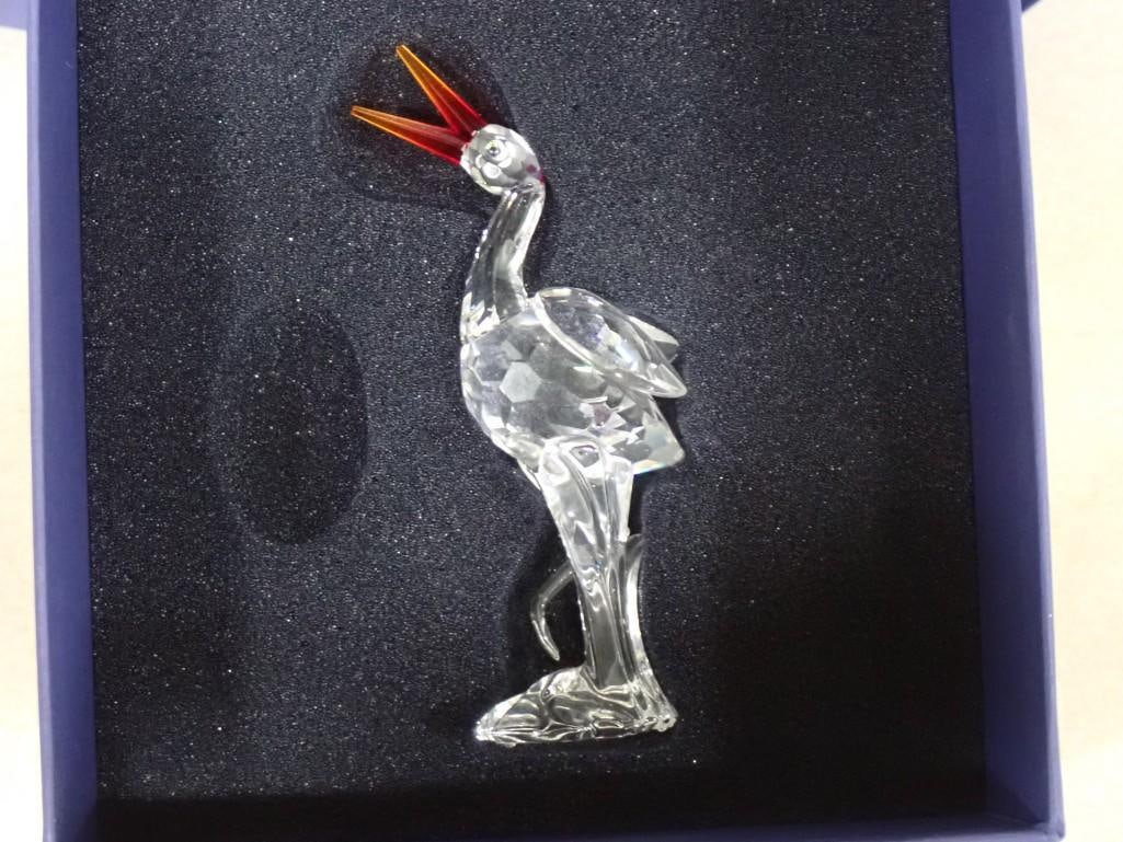 Swarovski Crystal Crane or Bird Figure with Box (1 of 10)