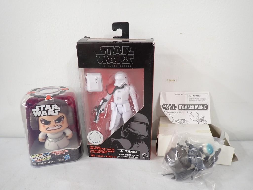 3 Star Wars Toys including Mighty Muggs, First Order Stormtrooper, B'Omarr Monk (1 of 9)