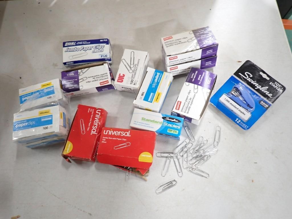 Large Lot of assorted Paper Clips, Staples and a mini Swingline Stapler (1 of 7)