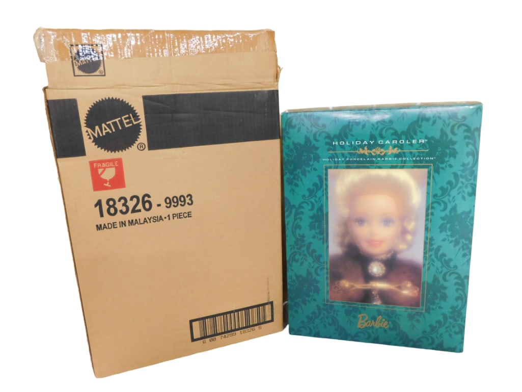 Barbie Holiday Caroler Holiday Porcelain Barbie Collection in Original Box with Shipper by Mattel: Barbie Holiday Caroler Doll Holiday Porcelain Barbie Collection in Original Box with Shipper by Mattel