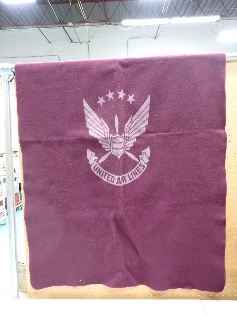 Vintage United Airlines Blanket - Roughly 52x34" (1 of 8)