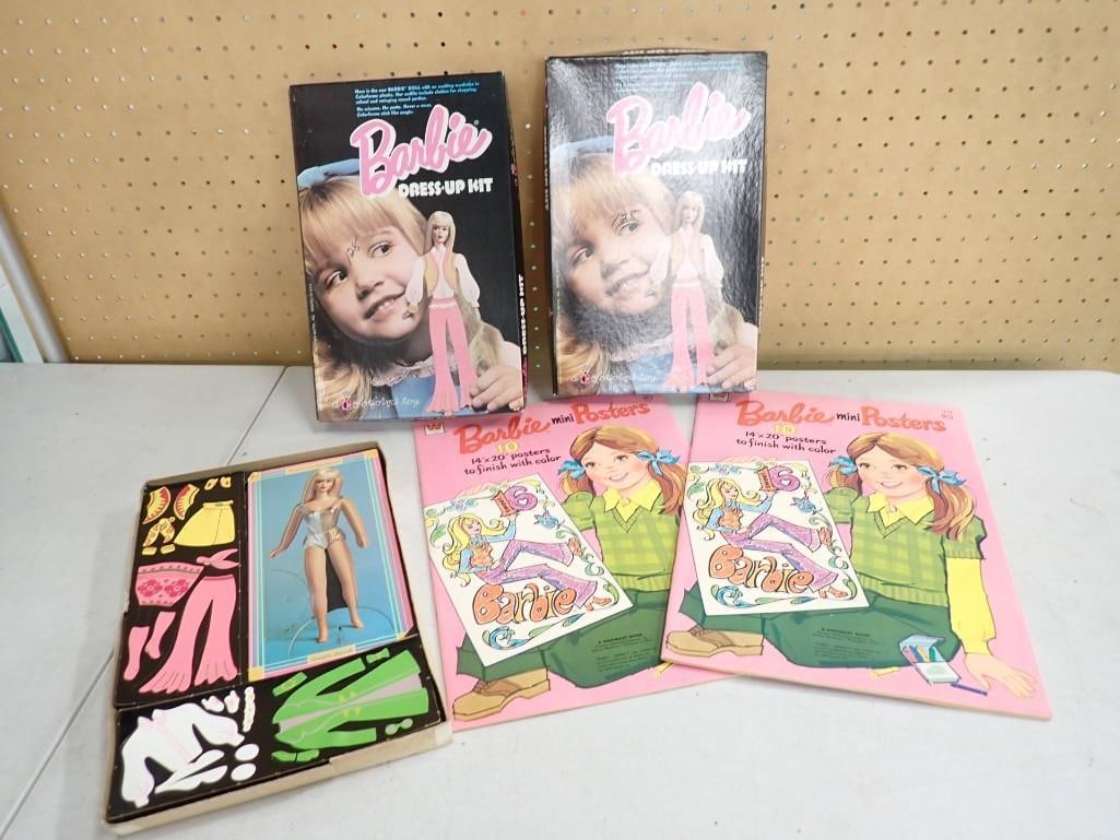 2 Vtg 1970 Barbie Dress Up Kits by Mattel and 2 Barbie Mini Posters Books (1 of 14)