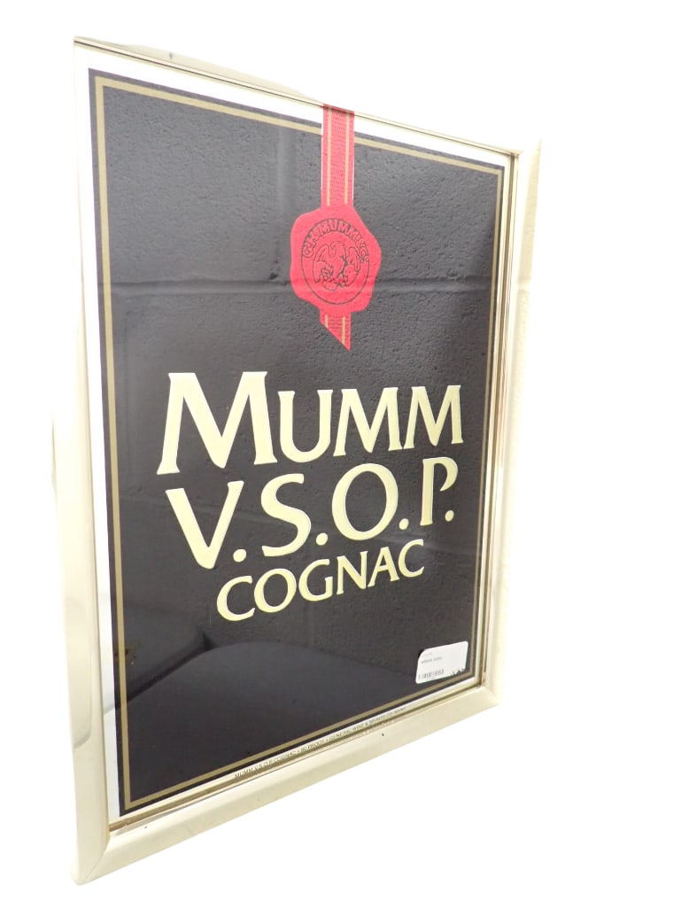 Vintage Mumm V.S.O.P. Cognac Bar Mirror or Bar Sign Framed 17" x 13" (1 of 5)