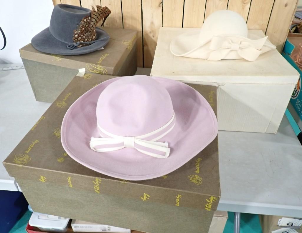 Three Ladies Hats with Large Vintage Marshall Field's Boxes (1 of 12)