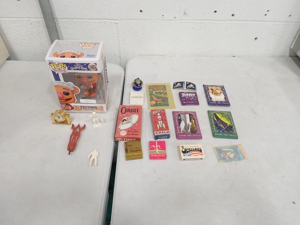 Misc. Lot including Vintage Matches, Chalk, Card Games, Muppets Funko Pop, Smalls, etc.: Misc. Lot including Vintage Matches, Chalk, Card Games, Muppets Funko Pop, Smalls, etc.