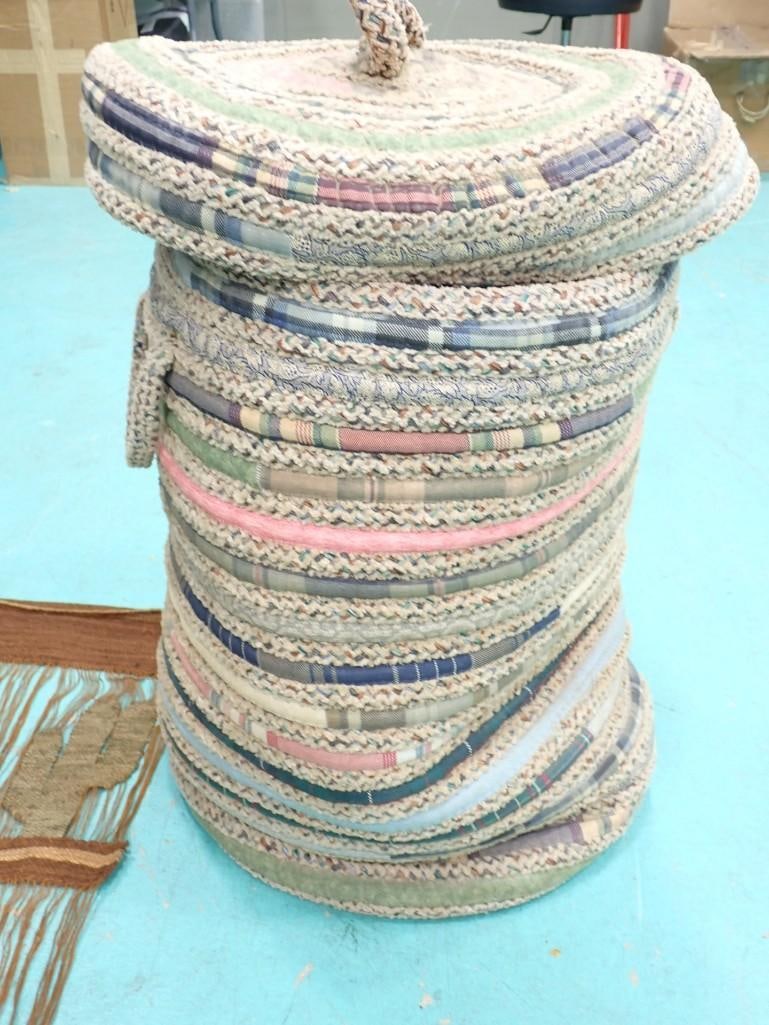 Woven Basket or Hamper with Lid (1 of 6)