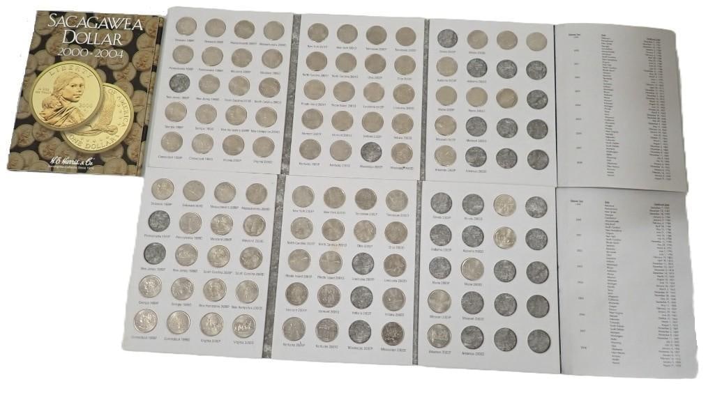 Lot of Washington Quarters - State Collection - two books mostly full and an empty Sacagawea Dollar (1 of 9)