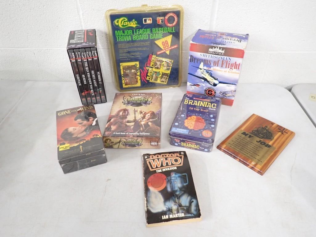 Lot of DVDs and Games, etc. Including Hitchcock Box Set, Smithsonian Dreams of Flight, (1 of 12)