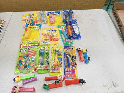Large Pez Lot including Keychains, Power Candy Dispenser, Mickey Mouse, etc.: Large Pez Lot including Keychains, Power Candy Dispenser, Mickey Mouse, etc.
