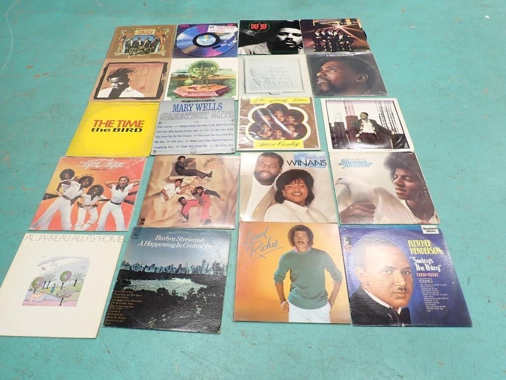 Vinyl Record Albums including Lionel Richie, Barbara Streisand, Al Jarreau, Michael Jackson, Temptat (1 of 6)