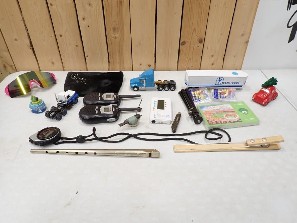 Misc. Lot including Walkie Talkies, Dean Foods Toy Truck, Sunglasses, Trinkets, etc. (1 of 5)