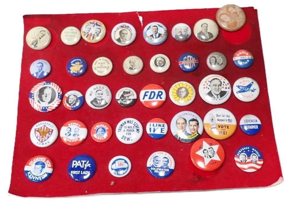Lot of assorted Political buttons including reproductions (1 of 5)