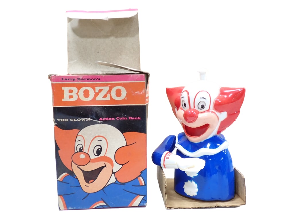 Vintage Bozo The Clown Action Coin bank in Original Box: Vintage Bozo The Clown Action Coin bank in Original Box
