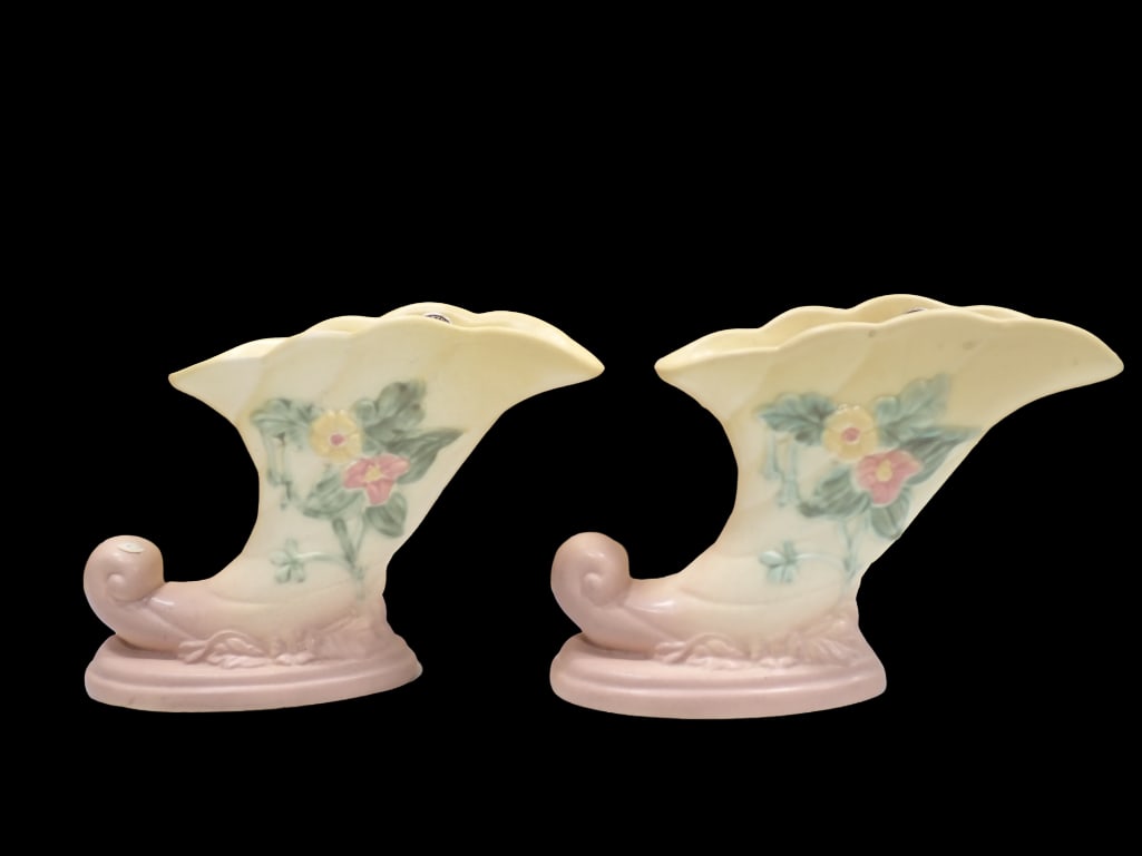 2 Hull Pottery Vases Horn of Plenty or Cornucopia Style (1 of 15)