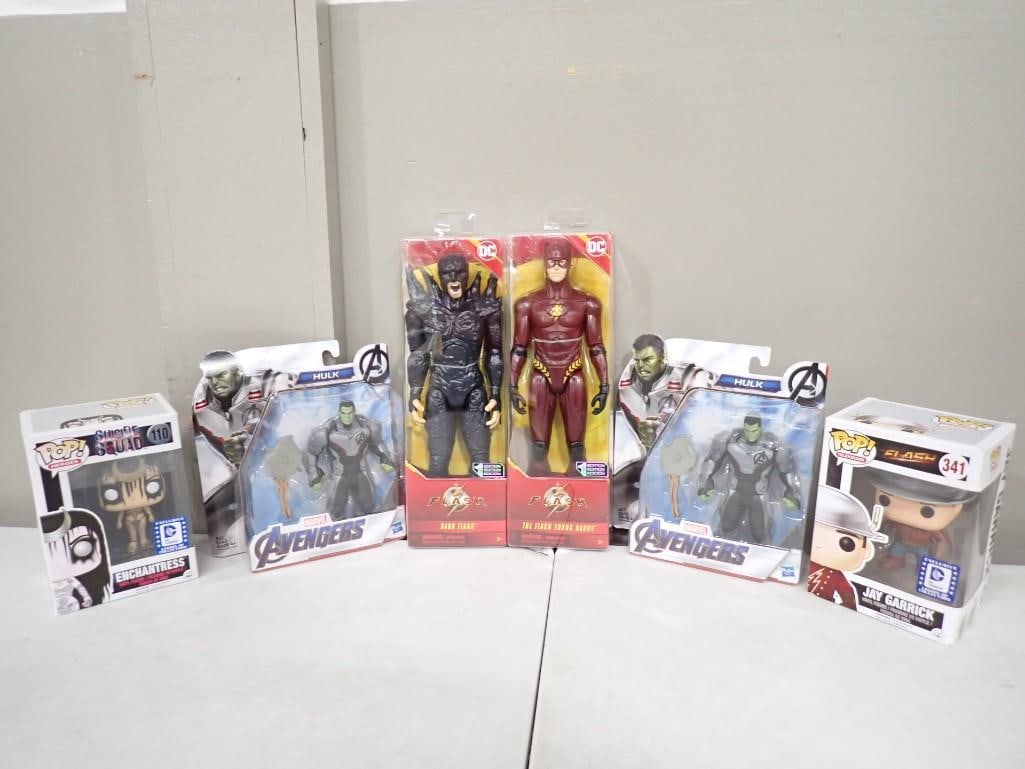 Figures and Toys incl Marvel, DC, etc incl Flash, Avengers Hulk, Funko Pop Jay Garrick, Funko Pop Su (1 of 11)
