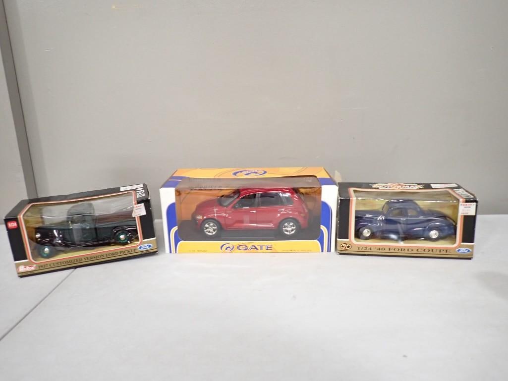 3 Model Vehicles or Cars incl Motormax '40 Ford Coupe 1/24 Scale Model, Gate 1/18 Scale PT Cruiser, (1 of 9)