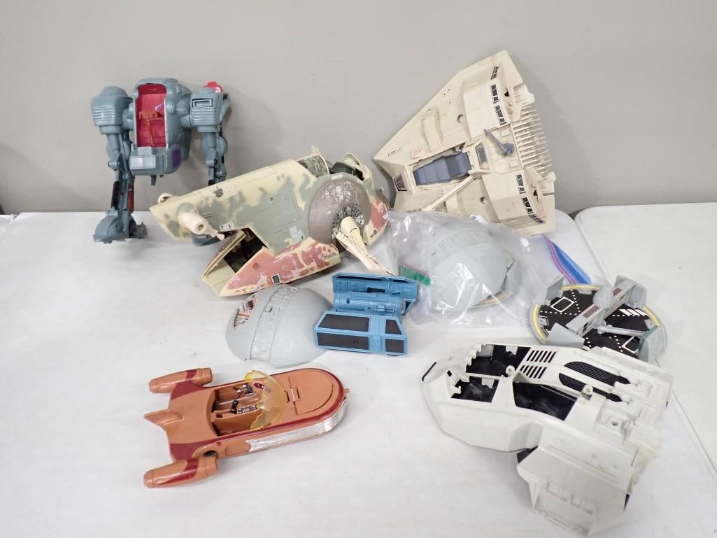 Star Wars Toy lot, etc. Including 1978 Kenner Landspeeder, Power of the Force Slave 1, etc. (1 of 14)