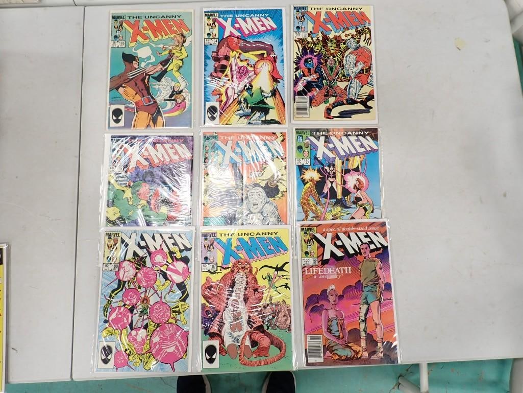 9 X-Men Comics incl Issues 186, 187, 188, 189, 190,. 191, 192, 194, 195 (1 of 7)