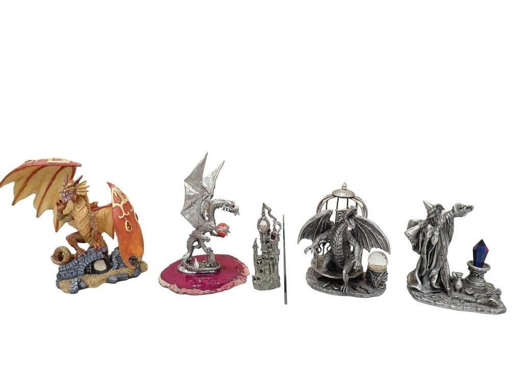 Lot of Fantasy Dragon / Wizard Figurines including Pewter - Land of the Dragons The Poticulus, (1 of 11)