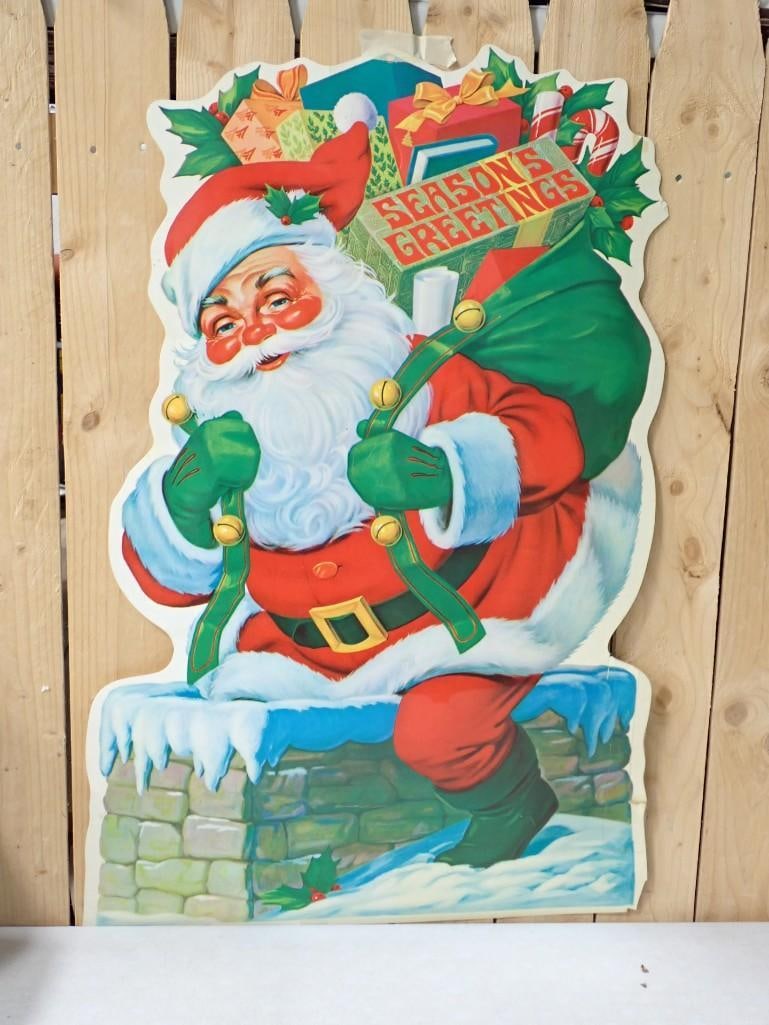 Vintage Heavy Plastic Santa Claus Cut Out - measures roughly 29" tall: Vintage Heavy Plastic Santa Claus Cut Out - measures roughly 29" tall