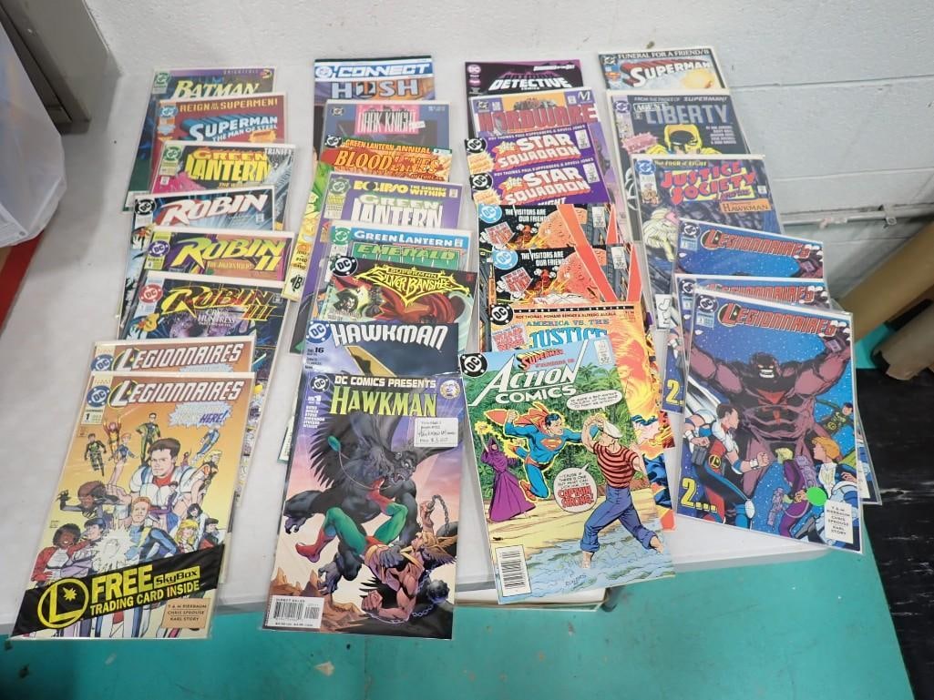 Assorted Comic Book Lot including Batman, Superman, Robin, Legionnaires, Hawkman, Green Lantern (1 of 8)