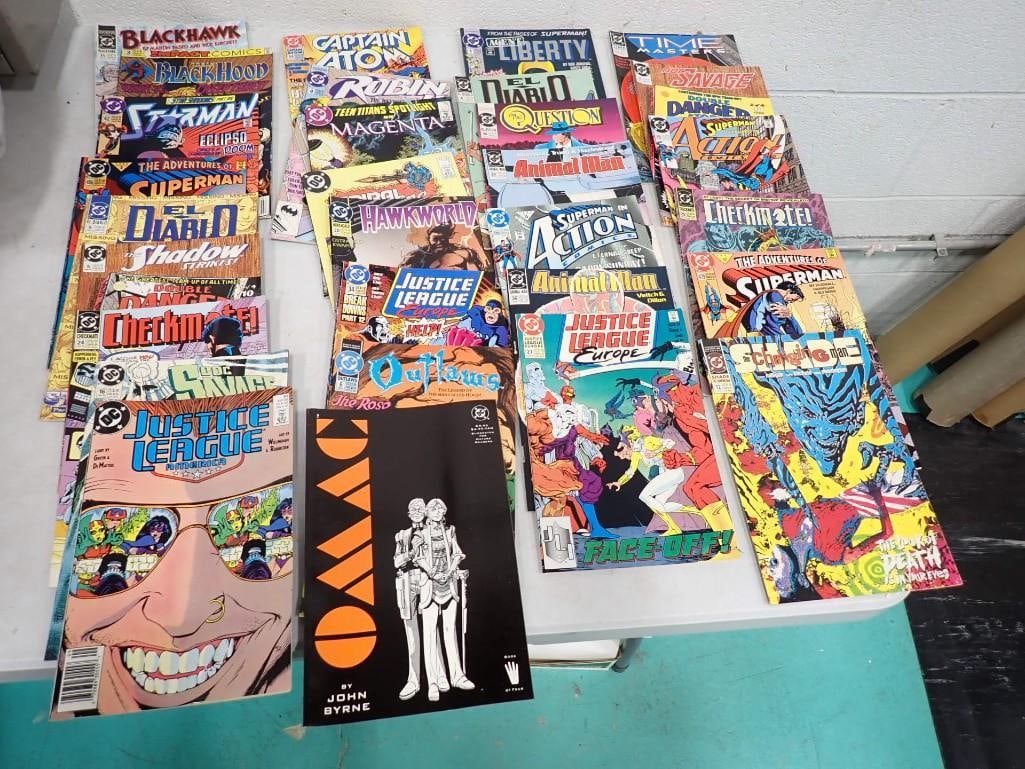Assorted Comic Book Lot including Blackhawk, Starman, Justice League, Animal Man, Outlaws, Superman (1 of 8)