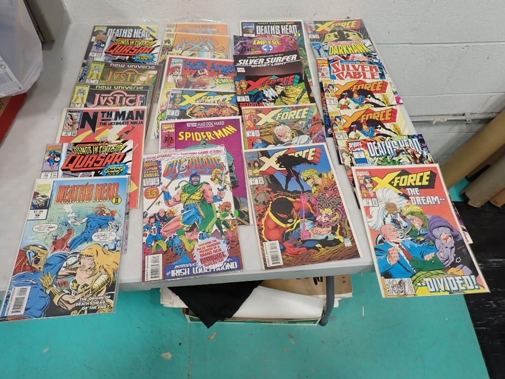 Assorted Comic Book Lot including Jvstice, Quasar, Guardians of the Galaxy, X-Force, Hell's Angels, (1 of 7)