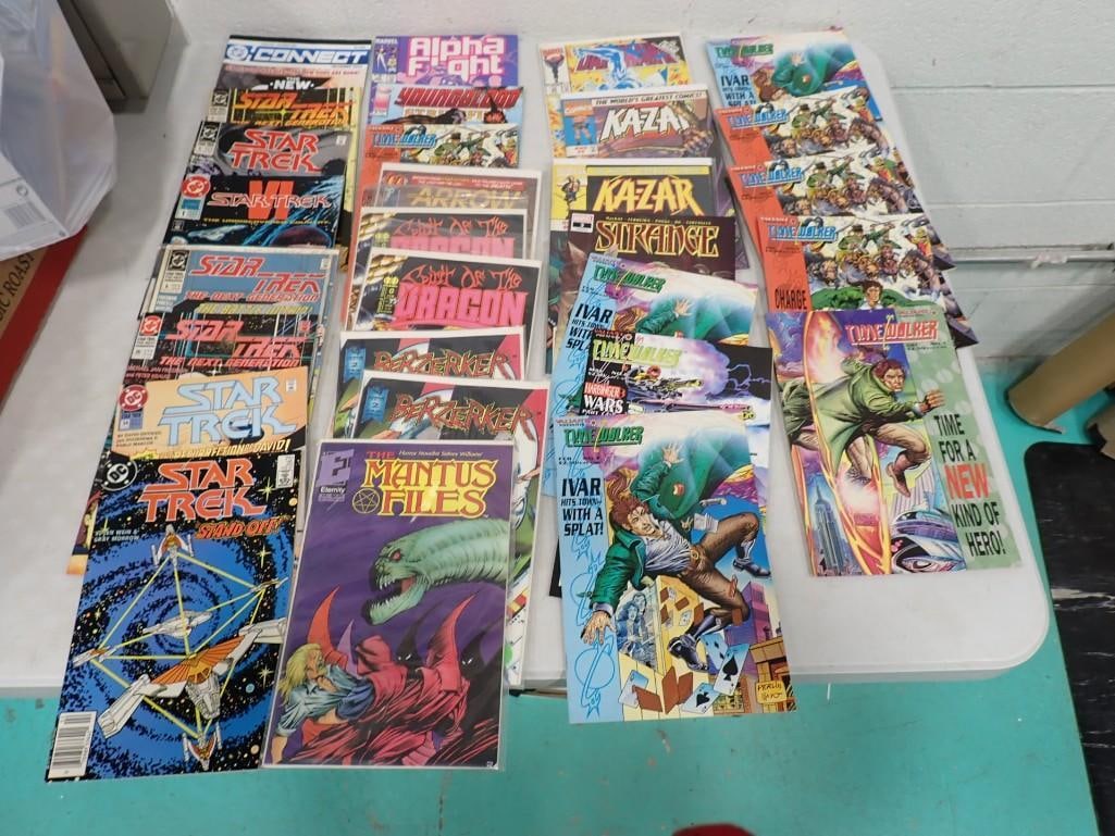 Assorted Comic Book Lot including Alpha Fight, Youngblood, Kazar, Connect, Star Trek, Mantus Files (1 of 7)