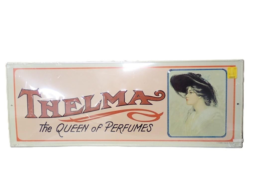 Thelma The Queen of Perfumes Metal Sign NOS New Old Stock (1 of 4)