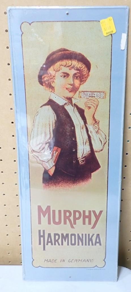 Murphy Harmonika Metal Sign NOS New Old Stock (1 of 4)