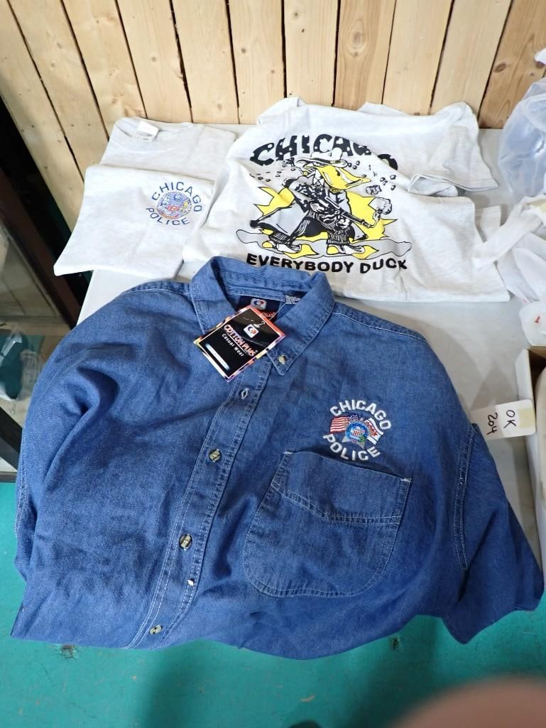 3 Chicago Shirts including 2 Chicago Police shirts and 1 Chicago Everybody Duck: 3 Chicago Shirts including 2 Chicago Police shirts and 1 Chicago Everybody Duck